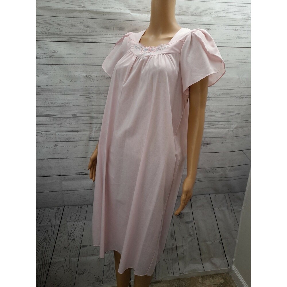 Vtg Texsheen Pink Nightgown Lingerie USA Made Small